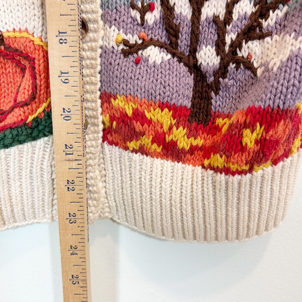 Orvis Harvest Fall Pumpkin Holiday Sweater Vest Cotton Size Medium - Picture 11 of 13